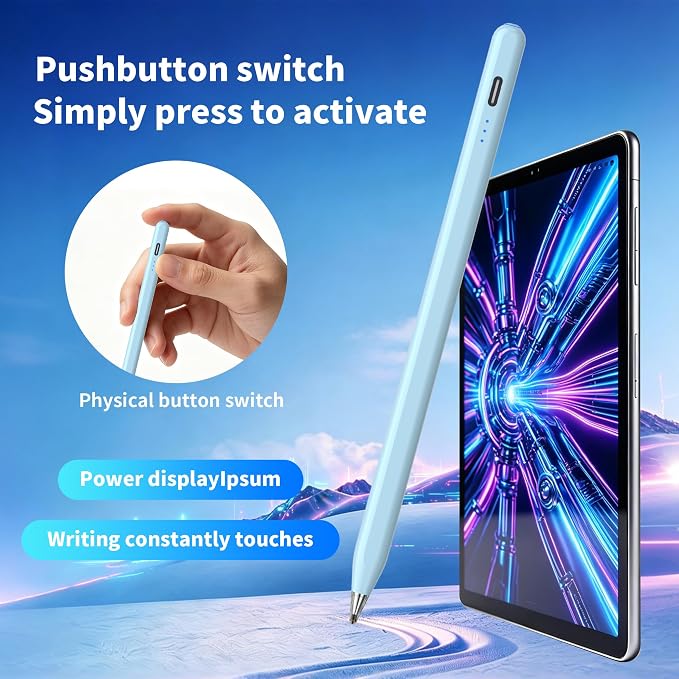 Galaxy Tab A11+ Stylus Pen for Samsung Table A11/A9+/A9 Drawing Stylus for Android Tablets Precise Writing PencilFast ChargingAuto SleepButton on/Off (Black)