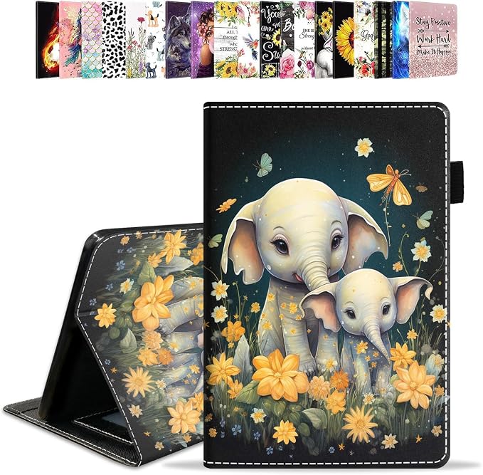 Case for Amazon Kindle Fire HD 10 Tablet 10.1 (9th/7th Generation 2019/2017 Release) - PU Leather Folio Case with Smart Auto Wake/Sleep African American Girl