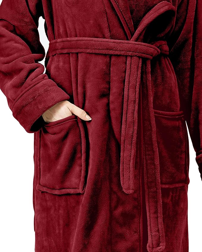 NY Threads Premium Womens Robe, Plush Fleece Long Bath Robe for Women, Fluffy Soft Women's Bathrobe