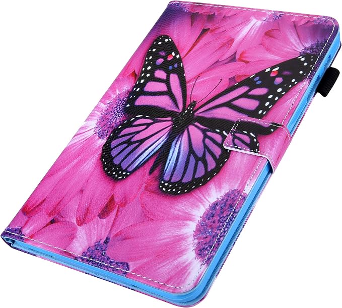for Galaxy Tab A 8.4 Case 2020 Model (SM-T307/T307U) with Pencil Holder Pockets Multi-Angle Viewing Folio Stand PU Leather Shockproof TPU Cover for Samsung Tab A 8.4 T307 Black Rose Flower