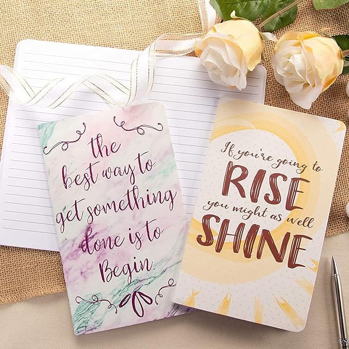 8 Pack Inspirational Notebooks with Motivational Quotes Bulk, 5x8 Lined Journals for Women, Students, Appreciation Gifts, Friends, Teachers