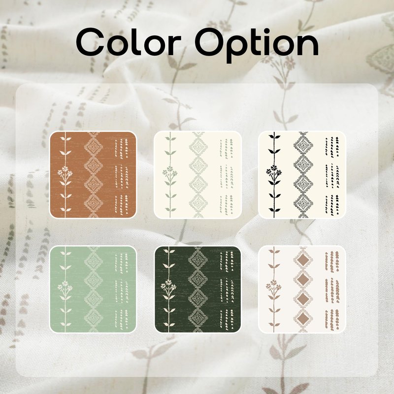 Farmhouse Curtains for Living Room 63 Inch Length,Modern Elegant Subdued Subtle Traditional Pattern Custom Window Livingroom Curtains Drapes 63 Inches Long 2 Panels
