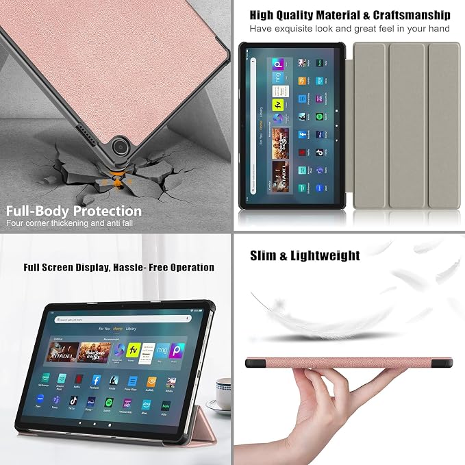 Slim Case for Amazon Fire Max 11 Tablet (13th Generation 2023 Release) Trifold Lightweight Hard Shell PU Leather Stand Folio Protective Cover with Auto Wake/Sleep Colored Graffiti Doodle