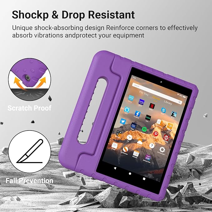 Kids Case for Amazon Fire HD 10 5/7/9 GenHandle Stand Green | Shockproof Lightweight designed for Amazon Fire hd 10 Tablet case Kids 5th/7th/9th Generation 2015/2017/2019 Released