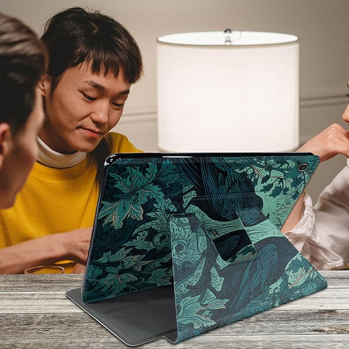 Astronaut Mushrooms Pattern Case for iPad 10.2 iPad 9th Generation 2021/ iPad 8th Generation 2020/ iPad 7th Generation 2019360 Degree Rotating Stand Protective Cover with Auto Sleep/Wake
