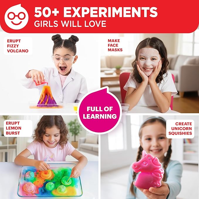 Doctor Jupiter Girls’ First Science Kit for Kids Ages 4-5-6-7-8 | Easter, Birthday Gift Ideas for 4+ Year Old Girls | STEM Toy Kit with 50+ Experiments | Learning & Educational Projects