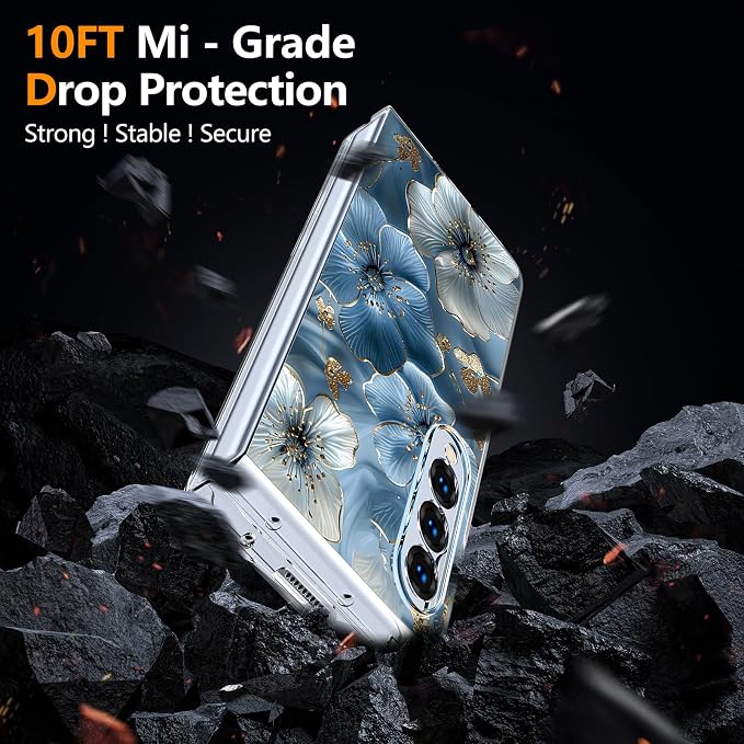 for Galaxy Z Fold4 CaseBuilt-in Magnet CircleWireless Charging | Military-Grade Shockproof case Cover for Samsung Galaxy Z Fold4Anagallis