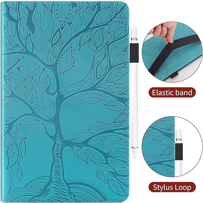 Case for Samsung Galaxy Tab A 8.4'' 2020 SM-T307 PU Leather Folio Stand Cover Protective Shell Lightweight with Pencil Holder Card Pocket Elastic Belt for Galaxy Tab A 8.4 Tablet 2020 - Brown