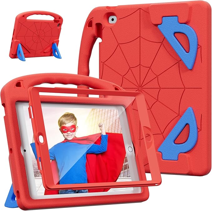 Kids Case for iPad 9th/8th/7th Gen. (10.2-inch 2021/2020/2019) | Shockproof Cover with Built-in Screen Protector and Stand Black