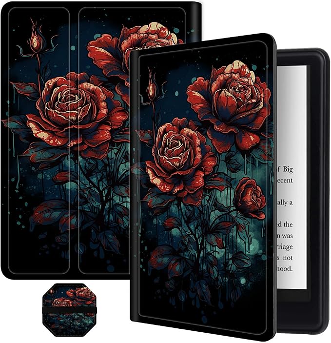 for All-New Kindle Fire HD 10 &amp 10 Plus Tablet (13th/11th Gen 2023/2021 Release) 10.1 + Screen Clean Pad Slim PU Leather Multi-Angle Kickstand Cover with Auto Wake/Sleep Horse with US Flag
