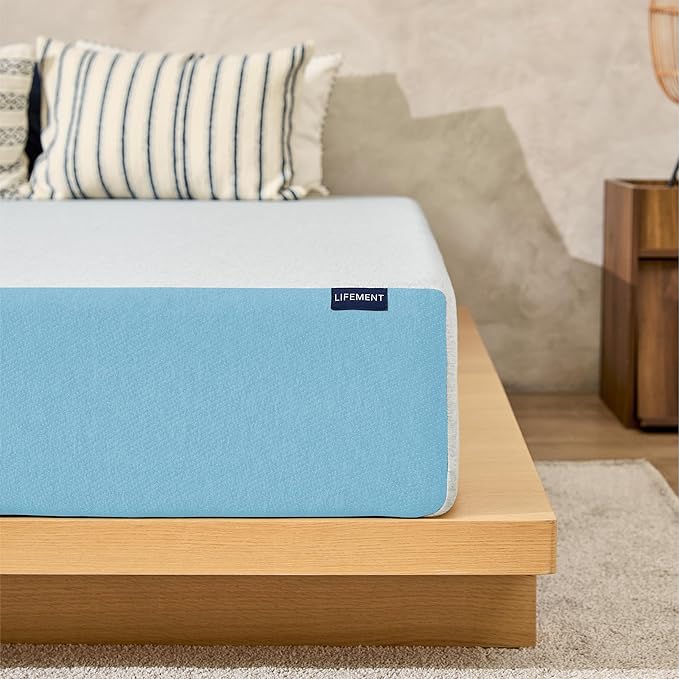 LIFEMENT Basic King Cooling Gel Infused Memory Foam Mattress in a Box | Medium Firm Bed, Fiberglass Free, Certified Pressure Relief Foam, Cooling Comfort Sleep, 12 Inch