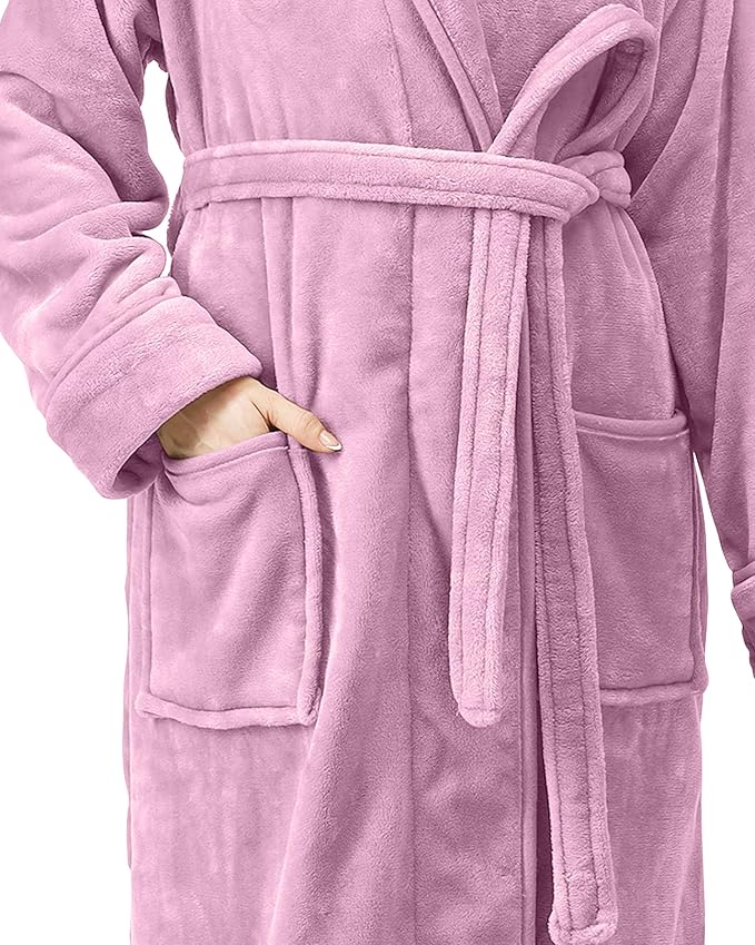 NY Threads Premium Womens Robe, Plush Fleece Long Bath Robe for Women, Fluffy Soft Women's Bathrobe