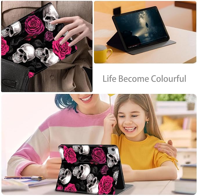 Case for iPad Air 11-inch (M4 2026 / M3 2025 / M2 2024) iPad Air 5th/4th Gen (2022/2020) 10.9 Slim PU Leather Folio Stand &amp Auto Sleep/Wake Protective Smart Cover Tree Fluorescent
