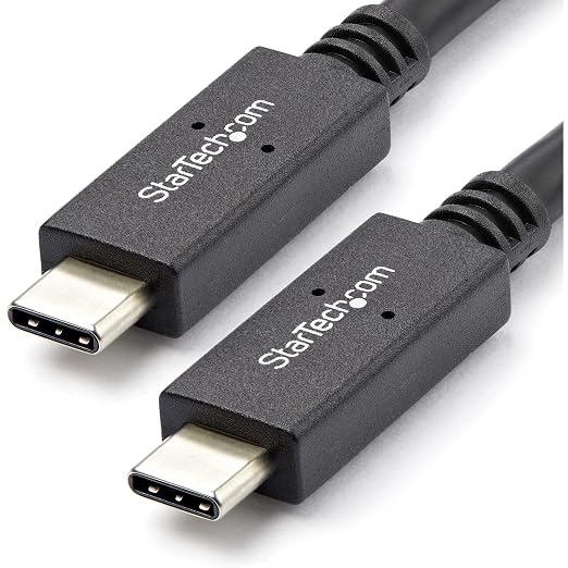StarTech 3.3ft (1m) USB-C Cable 10Gbps 60W (3A) PD 8K 60Hz / 4K 144Hz USB-IF Certified Thunderbolt Compatible | USB-C to USB-C Thunderbolt 3 Compatible Reversible Connectors Sync and Back Up