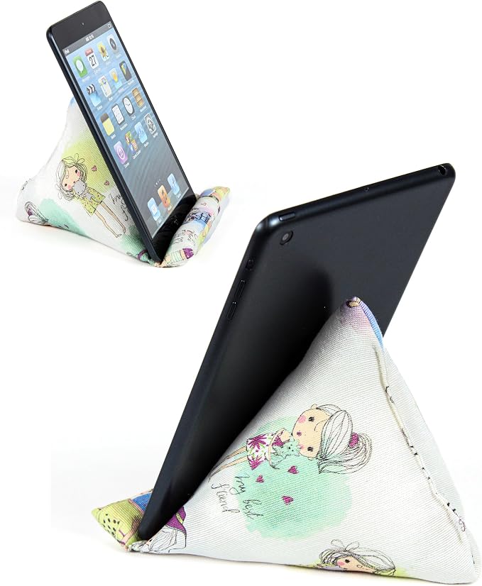 Handmade Phone Pillow Holder - The Wedge Mobile Device Stand - Fabric Phone Stand for All iPhones All Smartphones! 7 x 6.1 x 5.5 Inches (ABC)