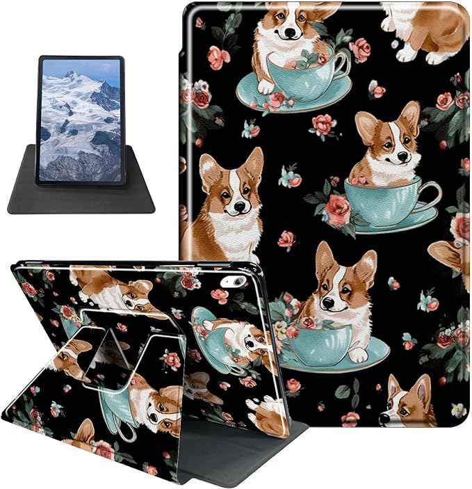 Astronaut Mushrooms Pattern Case for iPad 10.2 iPad 9th Generation 2021/ iPad 8th Generation 2020/ iPad 7th Generation 2019360 Degree Rotating Stand Protective Cover with Auto Sleep/Wake