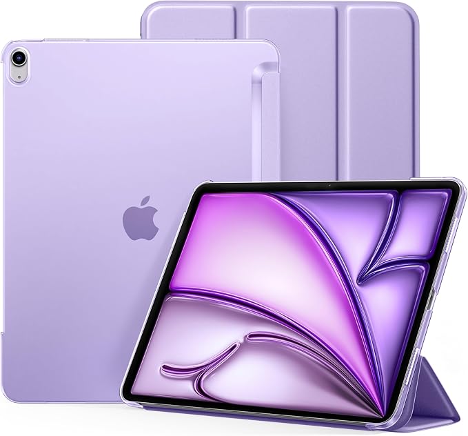 for iPad Air 13 Inch Case M4/M3/M2(2026/2025/2024) Lavender | Slim Trifold Stand Protective Cover with Translucent Hard Back for iPad Air 13 Case Support Touch ID Auto Wake/Sleep