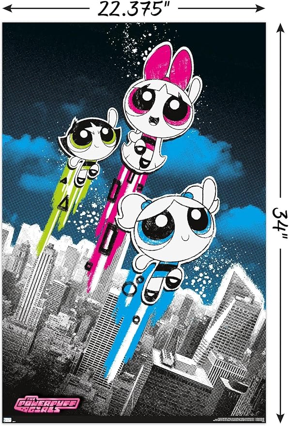 The Powerpuff Girls - Group City Wall Poster, 34L" x 22.4W", Unframed Version