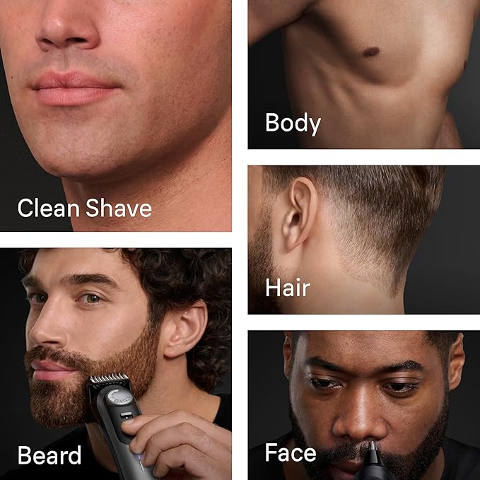Braun Series 9 PRO All-in-One Beard and Body Trimmer for Men with Gillette Labs Razor, Cordless Grooming System with Precision Length Control, Rechargeable Electric Facial Hair Tool, AIO 9570