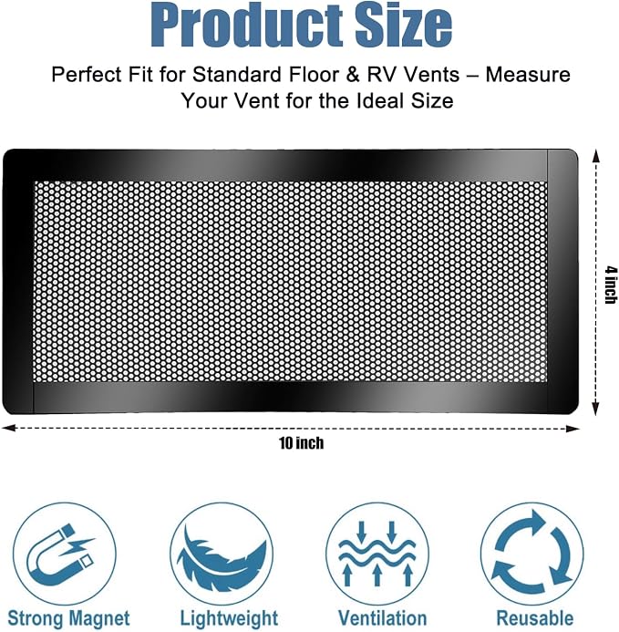 4x10 inch Air Vent Filters Screen mesh Cover, Wall & Ceiling Vents, Noise