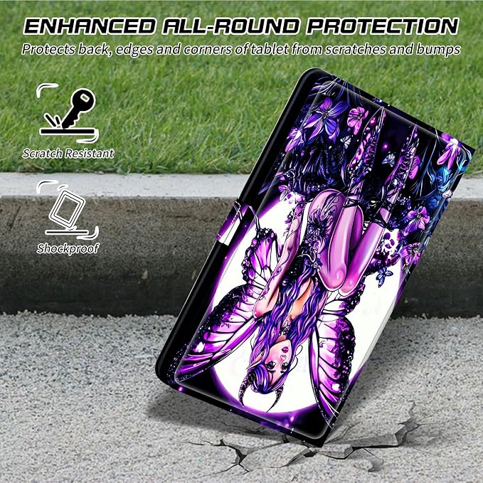 for Walmart Onn 10.1 2024 Onn 10.1 Gen 4 Universal Tablet Case 360 Degree Rotating Kickstand Protective Stand Case with Multiple Viewing PU Leather Shell Case Black Book Cat
