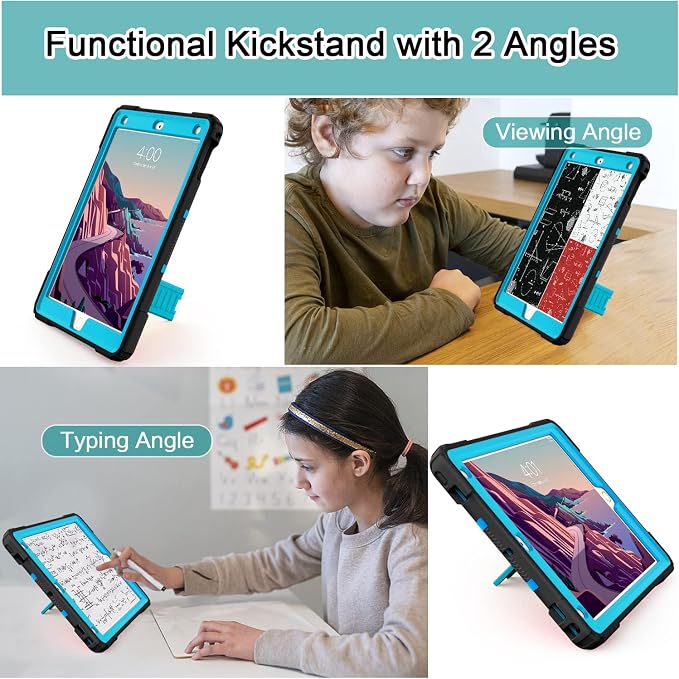 ZoneFoker Case for iPad 6th/5th Generation (9.7 Inch 2018/2017 Model) iPad Air 2 / 1st iPad Pro 9.7 Heavy Duty Shockproof Rugged Protective Case Alpine Green
