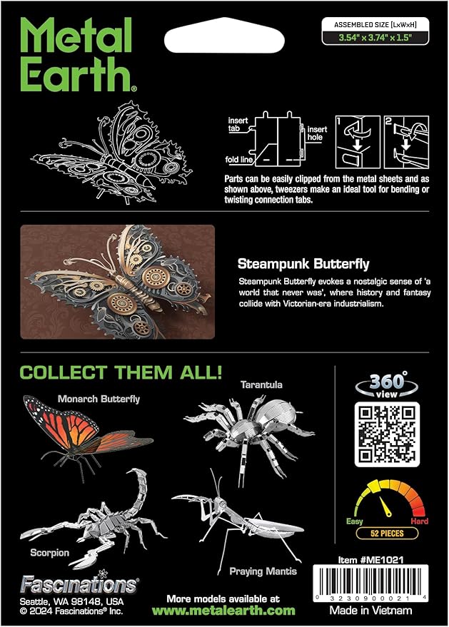Metal Earth Steampunk Butterfly 3D Metal Model Kit Fascinations