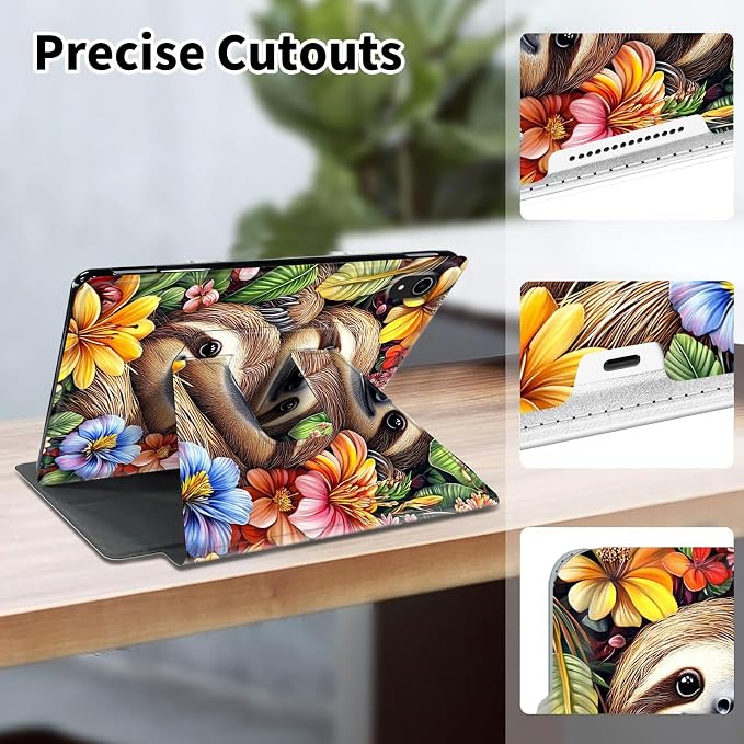 for Samsung Galaxy Tab A9 Plus Case 11 Inch 2024 2023 (SM-X210/X216/X218)360 Degree Rotating Smart Cover Case with Auto Sleep/Wake-Beautiful Highland Cow