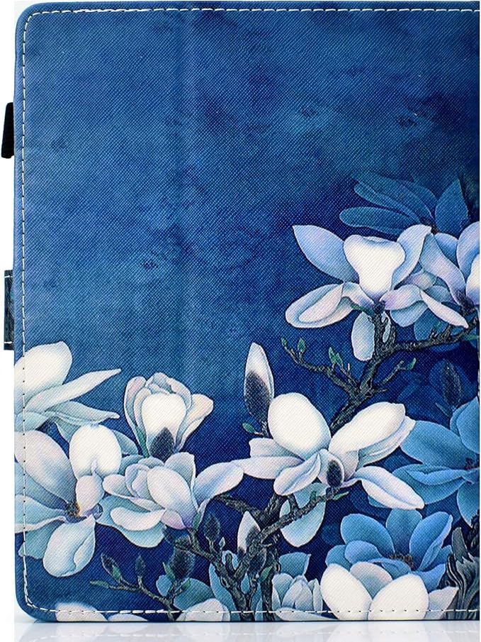 Universal 7 Inch Tablet Case Techcircle Ultra Slim Lightweight PU Leather Stand Folio Flip Wallet Protective Shell Case [Card Slots] [Magnetic Closure] for All 7 Android Tablet PC Cherry Blossom