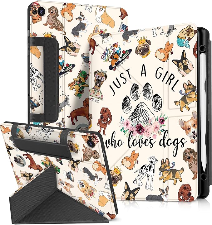 for Samsung Galaxy Tab A9 Plus Case with Pen Holder - for Girls Women Boys Cute Cartoon Cool Anime Kawaii Fun Protector Stand Folio Moon Cat