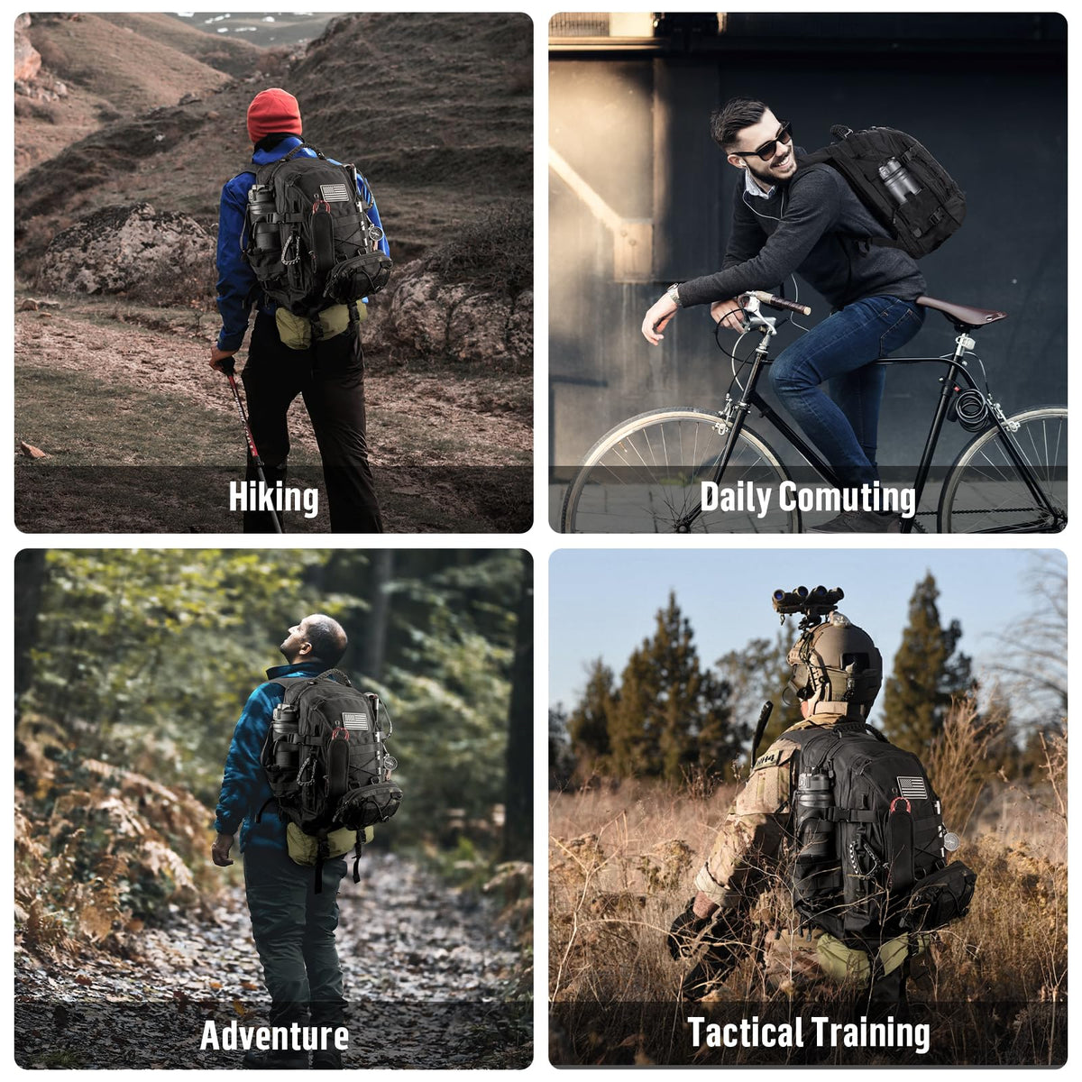 Urban Braver 25L Tactical Backpack for Men: Military MOLLE Assault Rucksack 900D with Laptop Compartment EDC Daypack Used for Hiking,Work,Sports,School,Travel