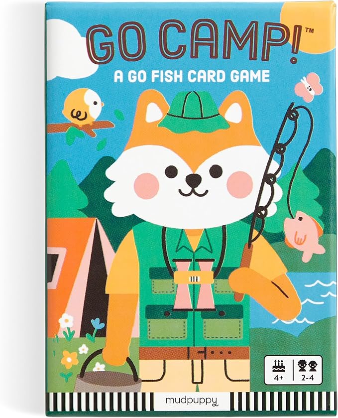 Mudpuppy Go Camp! – Camp Version of Classic Kids Go Fish Card Game with Cute Illustrations of Animals for Children Ages 4 and Up, 2-4 Players