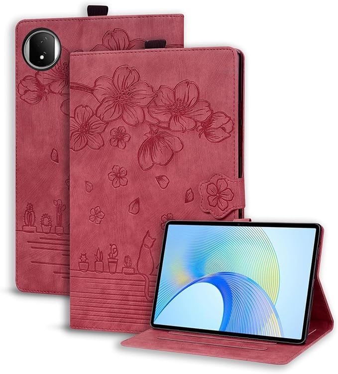 Case for Honor MagicPad 3 Pro 12.3 12.3 2026Multi-Angle Viewing PU Leather Folio Stand Cover with Pencil HolderShockproof Protective Case for Honor MagicPad 3 Pro 12.3 2026Rose Red