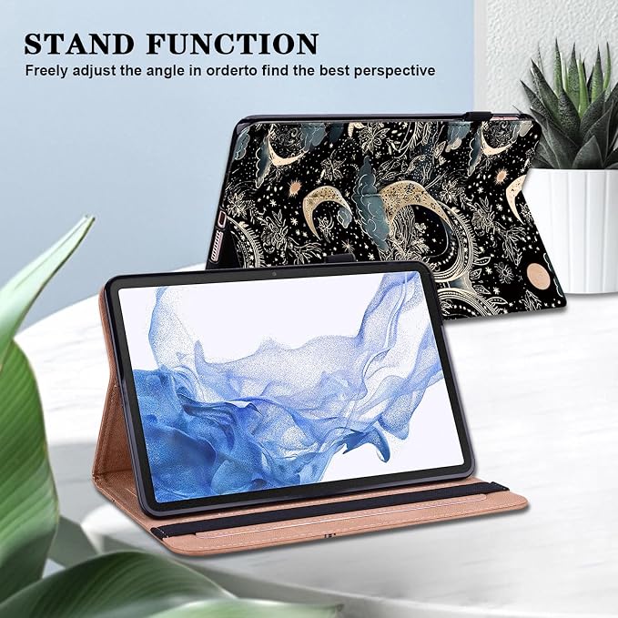 Case for Samsung Galaxy Tab A11 Plus/ A9 Plus 11 Inch PU Leather Tablet Cases Flip Folio Multi-Angle Viewing Stand Protective Cover with Card Slots - Brown Owl