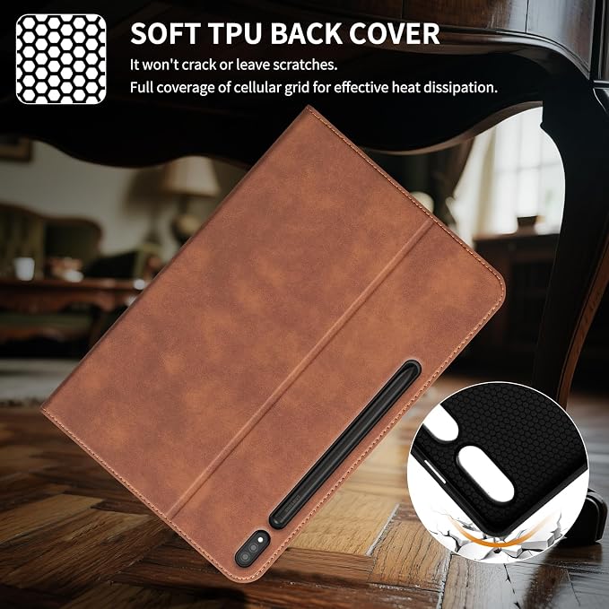 Case for Samsung Galaxy Tab S10 Lite/S10 FE/S9 FE/S9 10.9/11 | Microfiber Leather Protective Cover with S Pen HolderSmart Folio Auto Sleep/WakeAdjustable StandShockproofSlimBlack