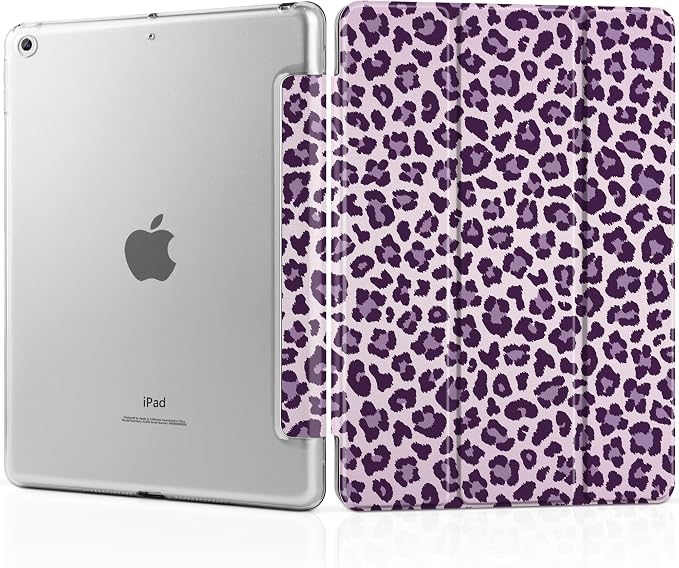 Compatible with iPad 10.2 Inch Case 2021 2020 2019 Smart Lightweight Trifold Stand Hard Plastic Transparent Cover Support Auto Sleep/Wake for iPad 10.2 9th/8th/7th Gen - Bear &amp Cherry
