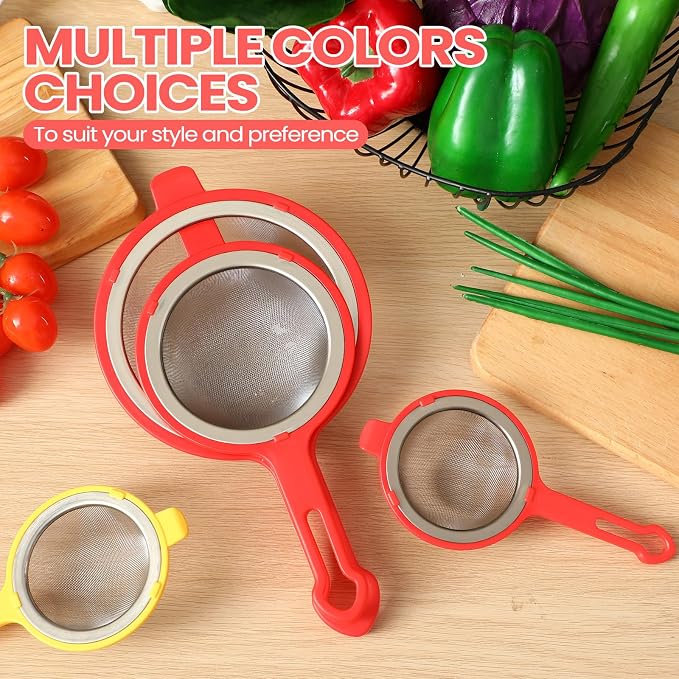 LemonRoad Set of 3 Stainless Steel Mesh Strainer 304 Fine Mesh Filters