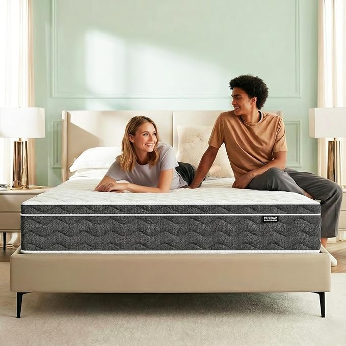 King Size Mattress 12 Inch Hybrid Mattress King - Memory Foam & Individually Pocket Coils Springs, Pressure Relief, Motion Isolation, Edge Support, CertiPUR-US Certified, Medium Firm