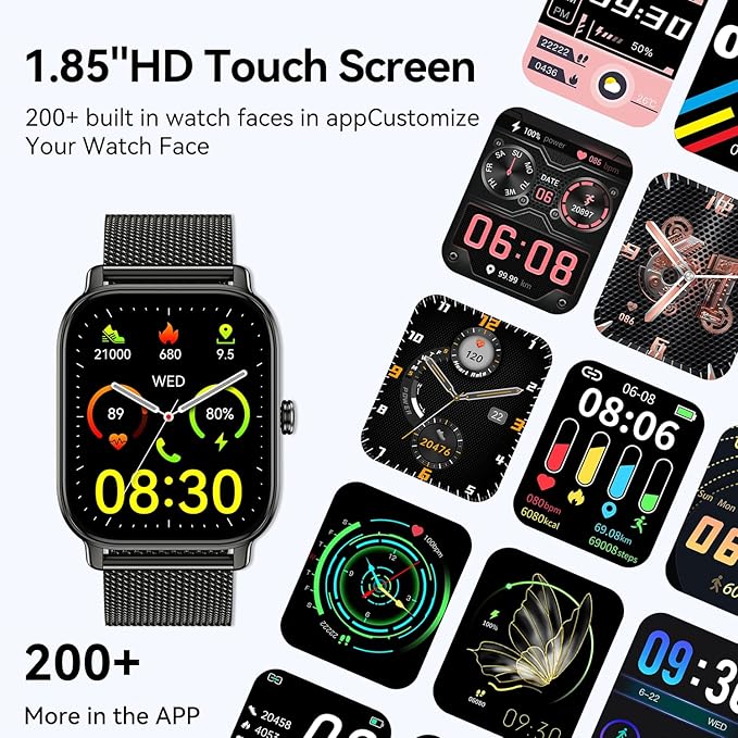 Smart Watch for Men Women Fitness: Waterproof Make Answer Call Running Smartwatch for Android Phone iPhone Samsung Compatible Digital Mens Watches SpO2 Sleep Heart Rate Monitor Step Pedometer Tracker