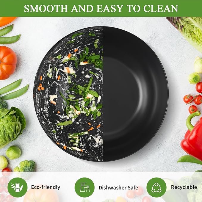 Salad Bowl with Lid, 12" Extra Large Bamboo Fiber Salad Bowl with Servers Set for Kitchen, Nature Bamboo Mixing and Serving Bowl with Lid, Spoon and Fork for Fruits,Salads and Vegetables