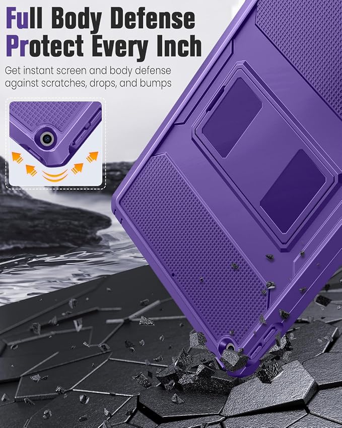 MoKo Shockproof Case Fit 2018/2017 iPad 9.7 6th/5th Generation Black | Heavy Duty Shockproof Full Body Rugged Hybrid Cover with Built-in Screen Protector for Apple iPad 9.7 Inch 2018/2017