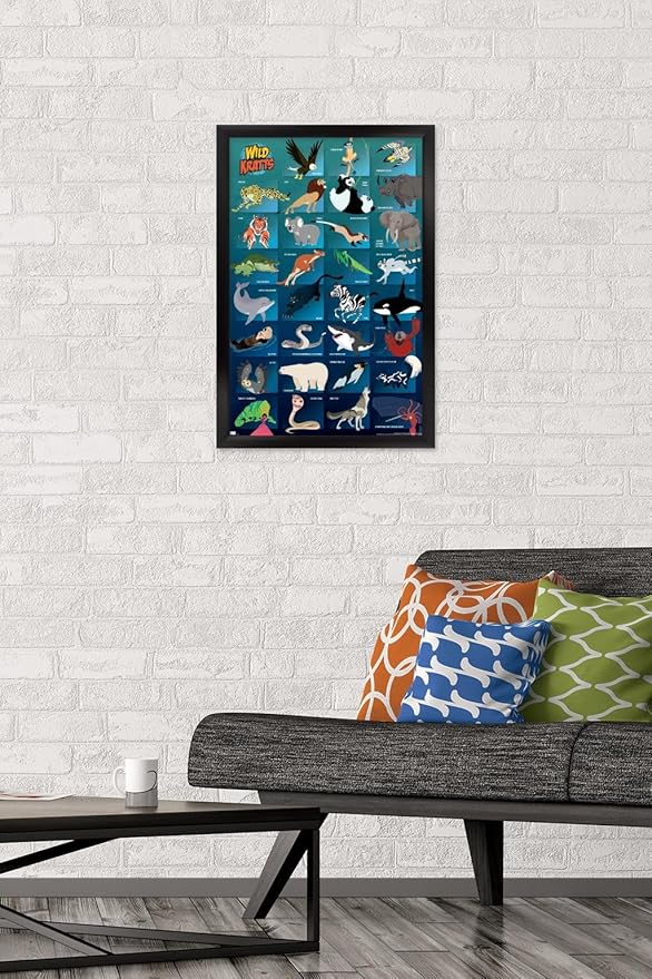 Wild Kratts - Grid Wall Poster, 22.4L" x 14.7W", Black Framed Version