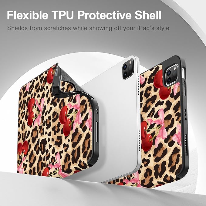 May Chen Case for iPad Pro 11 inch (4th 3rd 2nd &amp 1st Gen) 2022 2021 2020 2018 Trifold Stand + Pencil Holder + Auto Wake/Sleep + Soft TPU Protective Stand Back Cover Abstract Floral