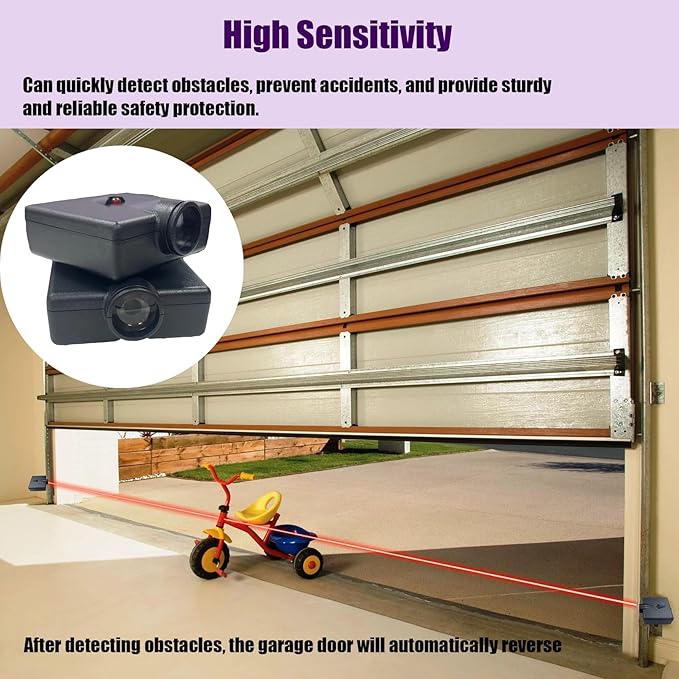 Garage Door Sensors, Replacement for Genie/Overhead Garage Door sensors, GSTB-R STB-BL Garage Sensor for Genie Garage Door Openers Manufactured After 1993. (Receiving&Sending)-Does Not Include Bracket