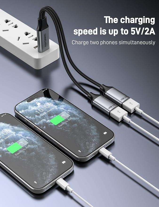 USB 3.0 Splitter 1 in 2 Out USB Splitter Y Cable USB Male to 2 Female Cable for PC Tablet Laptop MacBook Keyboard PS4 PS5 Mouse FlashDrive LED Etc.