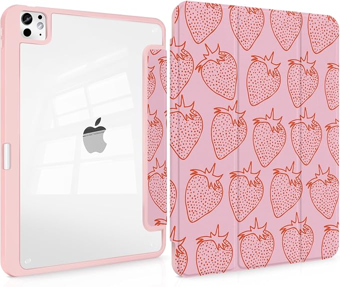Case Compatible with iPad Pro 11 inch M5 2025 6th Generation / M4 2024 5th Generation Shockproof Hybrid Slim Stand Cover with Clear Back Shell &amp Pencil Holder Auto Wake/Sleep Black