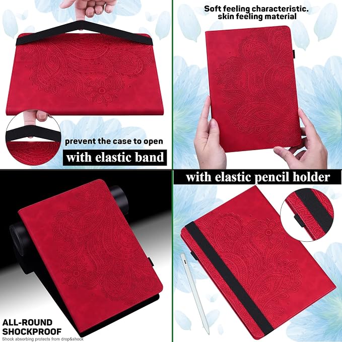 for Apple iPad 10.2 Case 9th/8th/7th Generation Cover (2021/2020/2019) with Auto Wake/Sleep Ultra Thin Lightweight Trifold Stand Folio PU Leather &amp Hard Back Hybrid Cover Almond Blossom