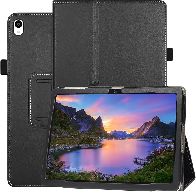 Case for Onn. 10.1 Inch Tablet Gen 4 Model:100135925 2024 Release - Folio PU Leather Stand Cover with Pencil Holder Black
