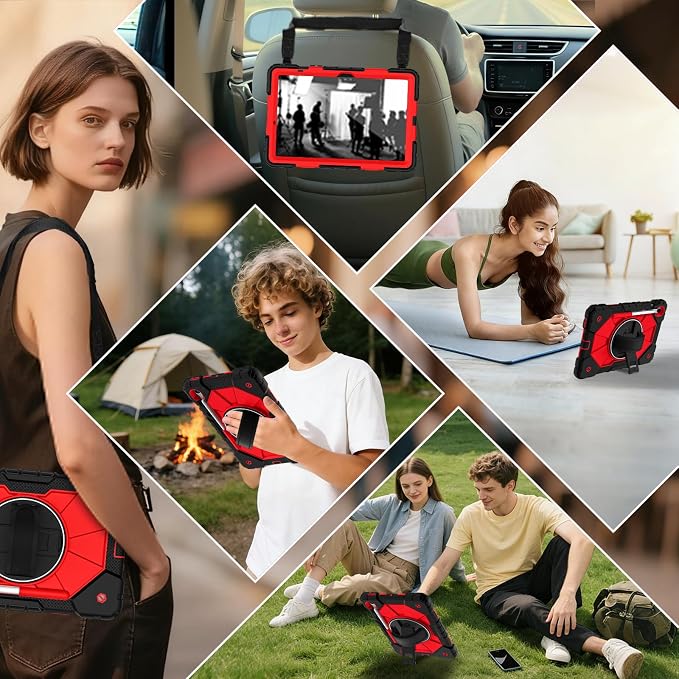 Case for Samsung Galaxy Tab S10 Lite/S10 FE/S9 FE /S9 Tablet Case 10.9/11 Inch with Rotate Stand &amp Hand Strap Screen Protector Pen Holder for Galaxy Tab S10 FE Cases Black
