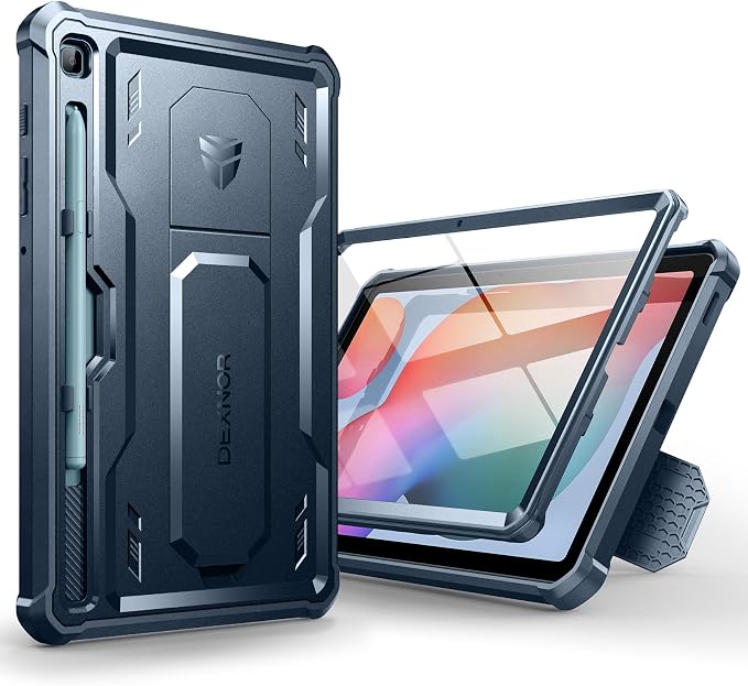 Dexnor Case for Samsung Galaxy Tab S6 Lite 10.4 Inch 2024/2022/2020 [Built in Screen Protector &amp Kickstand] with Pen Holder Heavy Duty Shockproof Full Body Protective Cover for Tab S6 Lite (Black